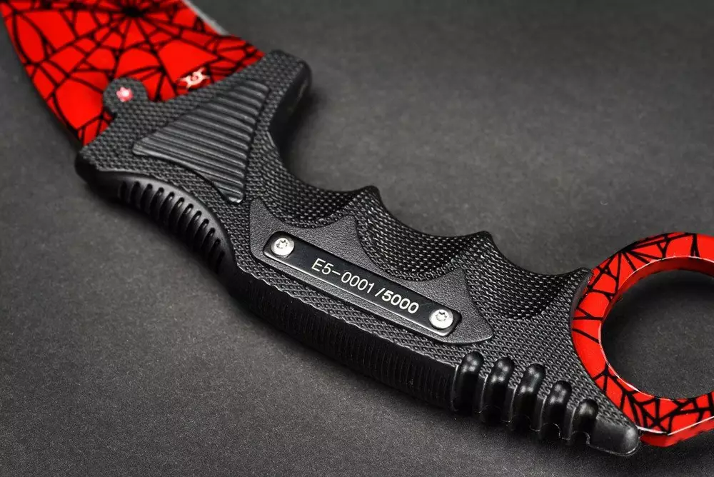 Геймърски нож Fadecase Karambit Elite -  Crimson Web