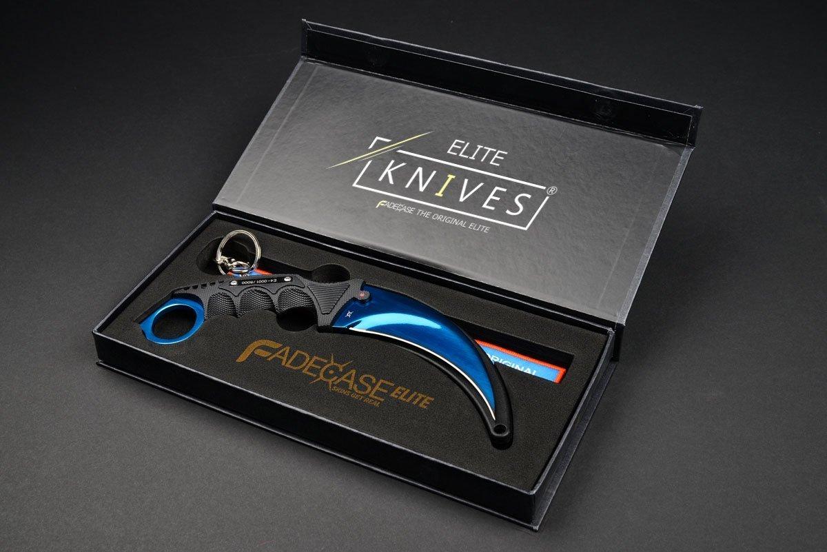 Геймърски нож Fadecase Karambit Elite -  Blue Steel