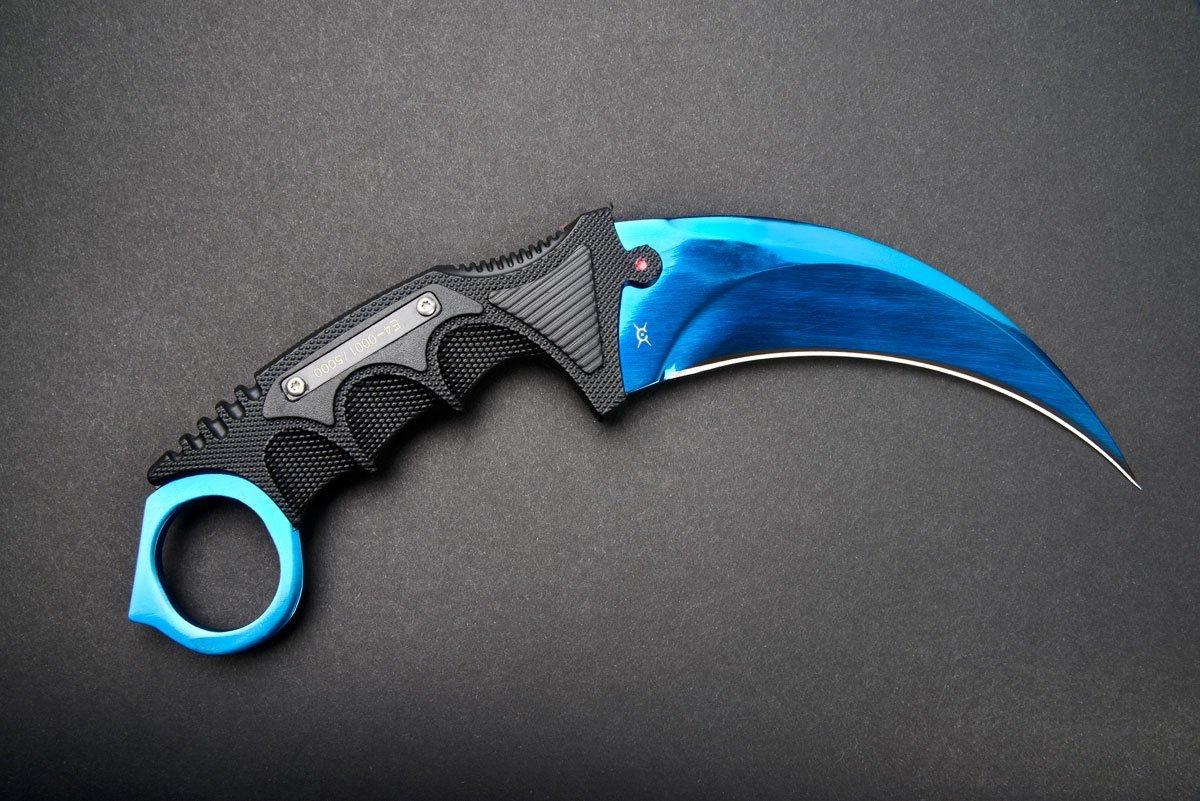 Геймърски нож Fadecase Karambit Elite -  Blue Steel