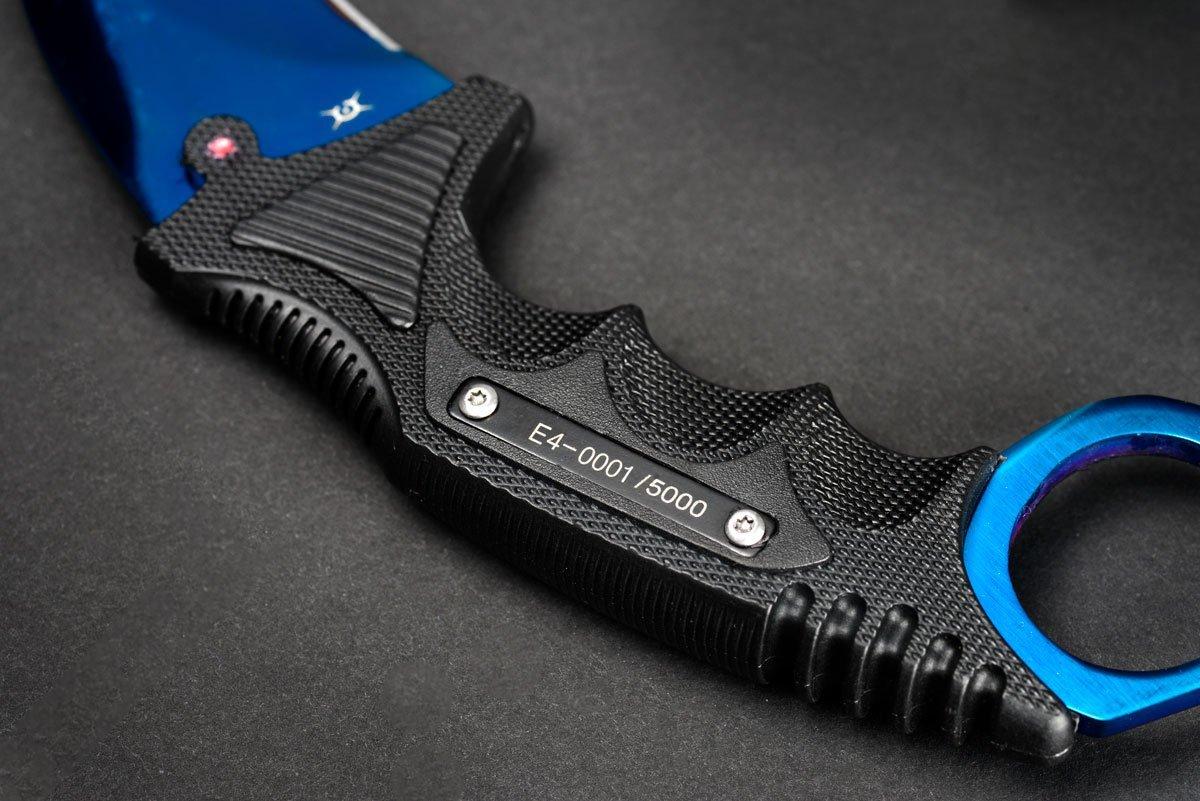Геймърски нож Fadecase Karambit Elite -  Blue Steel