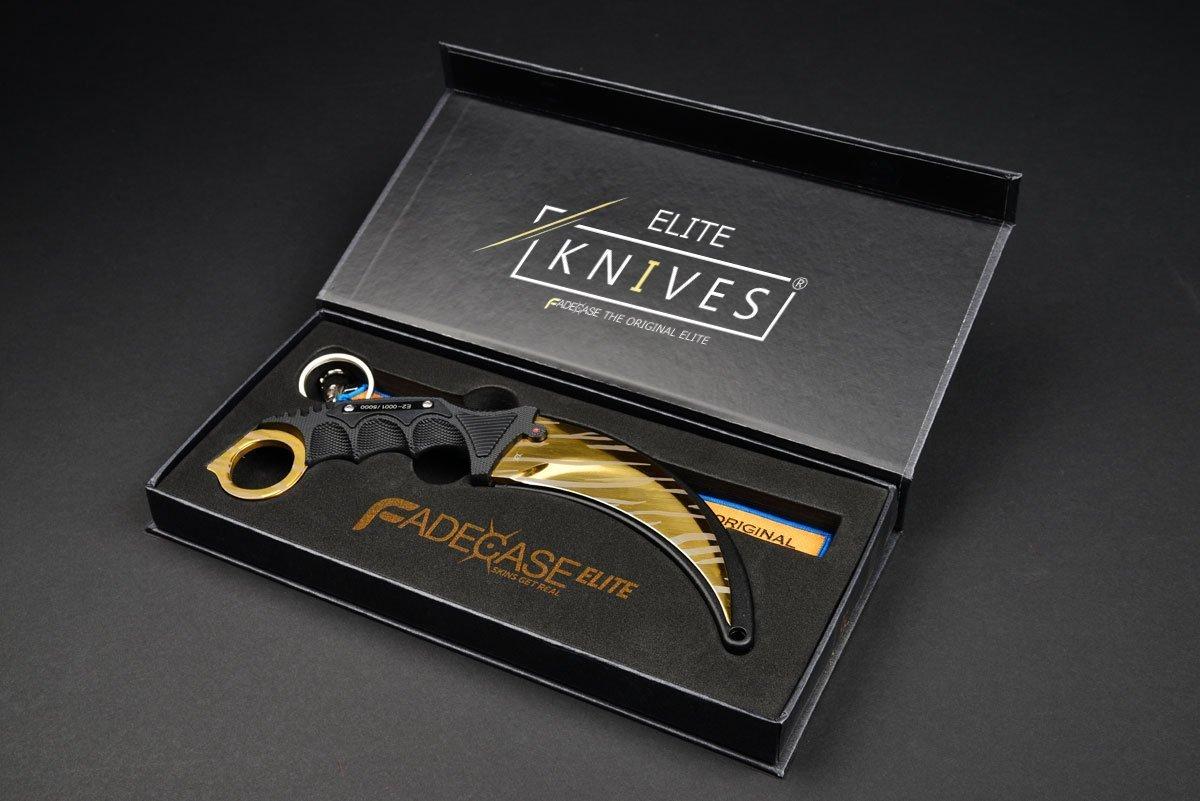 Геймърски нож Fadecase Karambit Elite -  Tiger Tooth