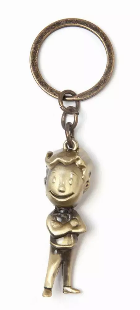Ключодържател Fallout - Golden Vault Boy 3D Metal Keychain, Bioworld