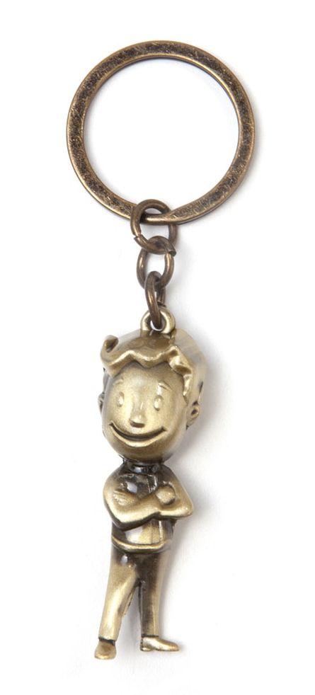 Ключодържател Fallout - Golden Vault Boy 3D Metal Keychain, Bioworld