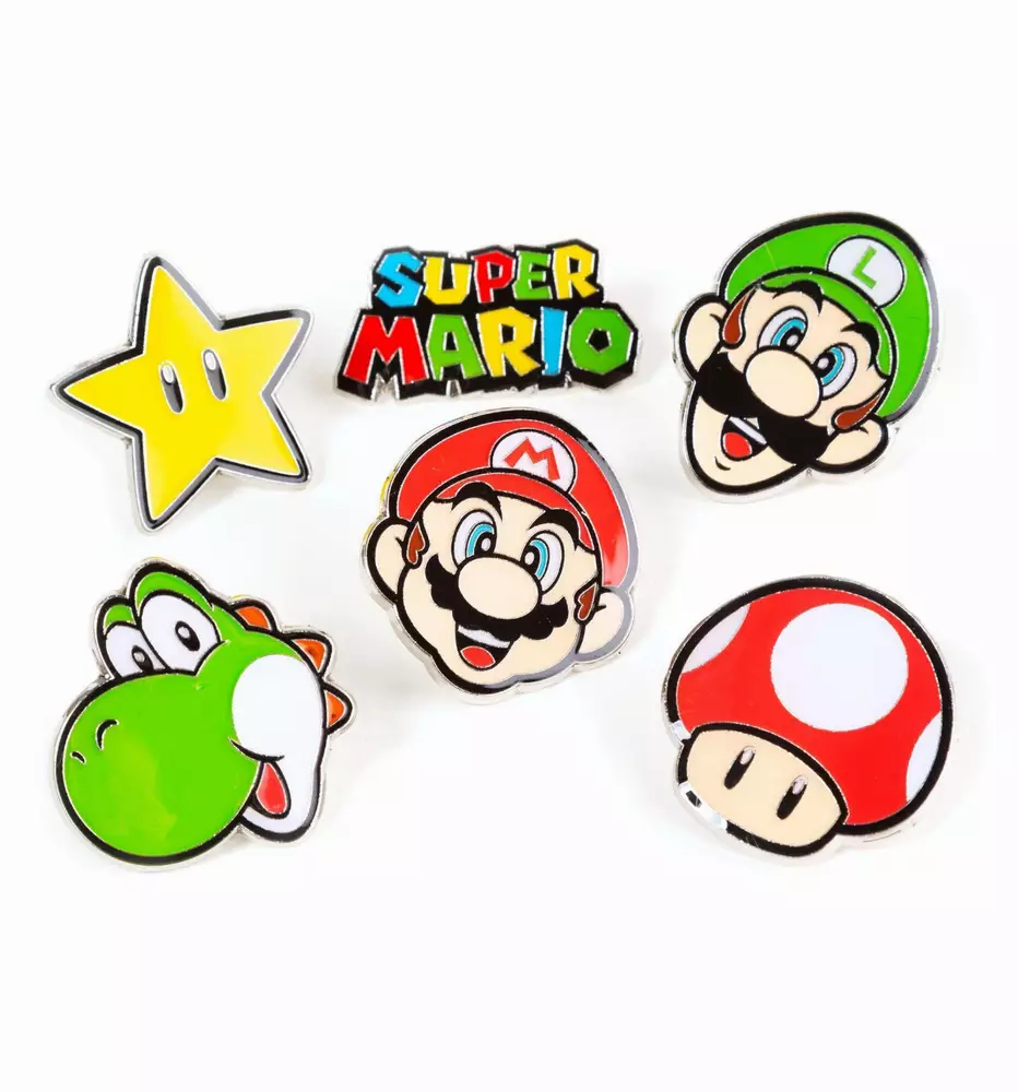Значки Super Mario Characters Metal Pin Set