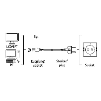 Универсален захранващ кабел HAMA 46552, 3-pin socket, 2.5 m, Черен