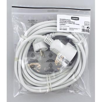 Удължителен захранващ кабел HAMA 110863, Euro Plug, 5 m, Бял