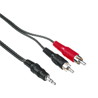 Кабел HAMA 48913, Стерео жак 3,5 mm - 2 x Чинч мъжко, 2м