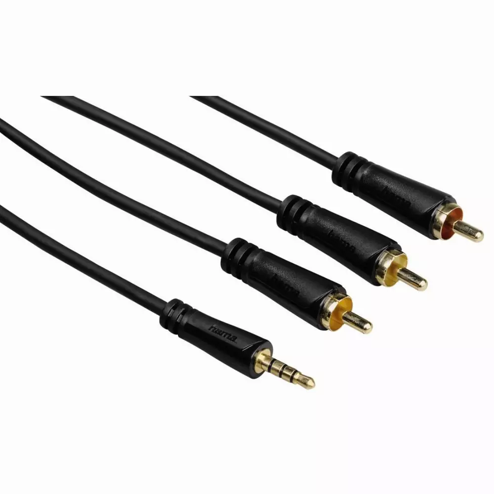 Свързващ кабел за камера HAMA 122162, 4pin, 3.5mm жак- 3 Чинча, 3м, 3 звезди