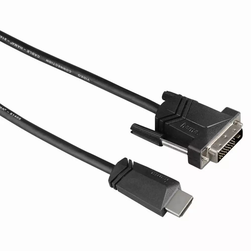 Кабел HAMA 122130 HDMI мъжко - DVI/D мъжко, 1.5 м, 1 звезда