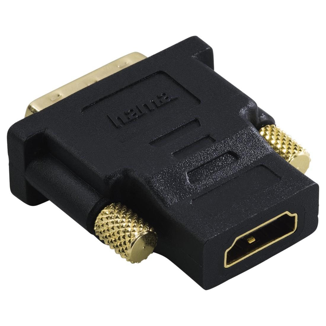 Адаптер HAMA 34035 DVI-D Dual Link мъжко - HDMI женско, Позлатени конектори, Екраниран, 3 Stars