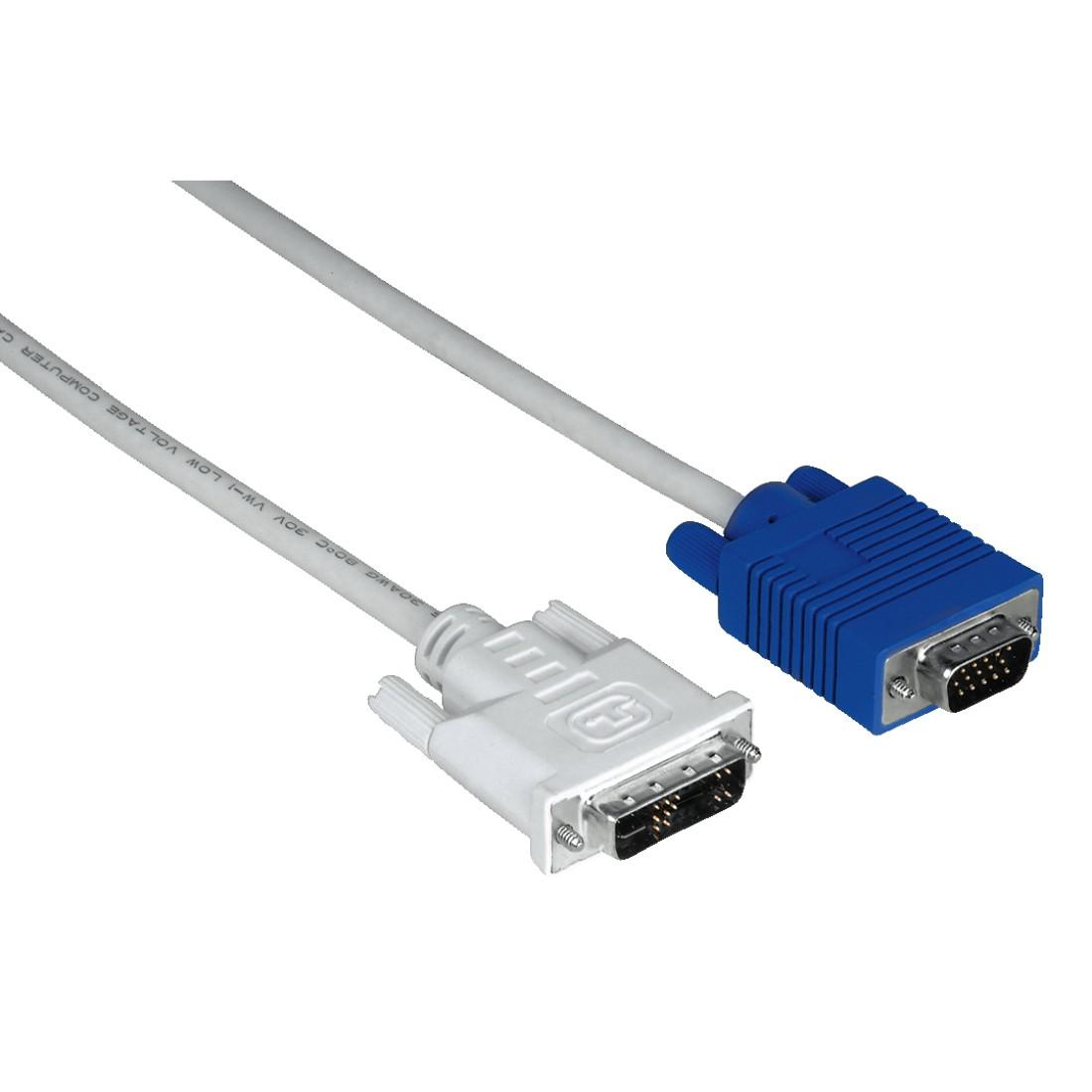 Кабел HAMA 45075 VGA мъжко- DVI-I мъжко, 1.8 м, eкраниран, 1 звезда