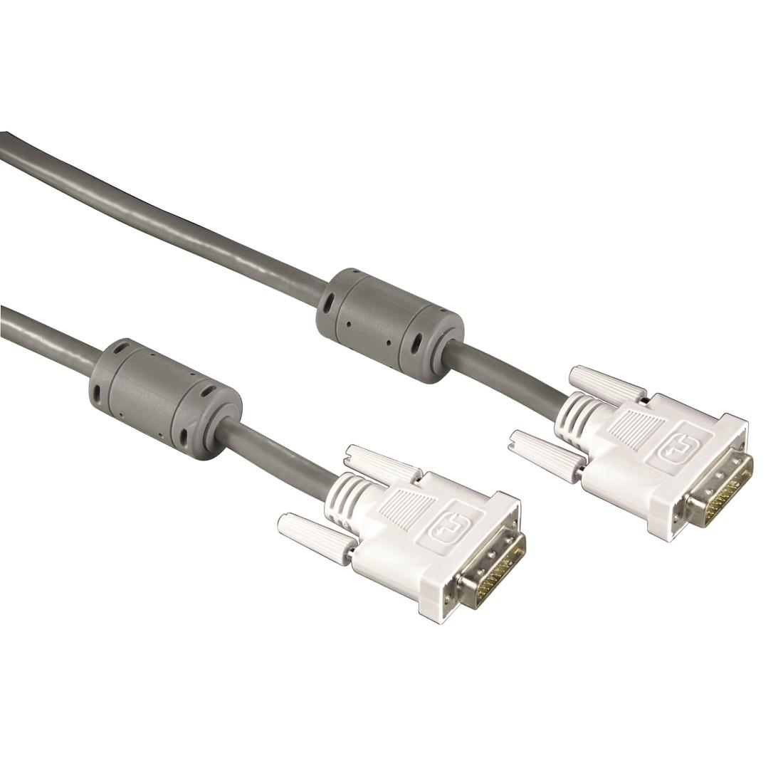 Кабел HAMA 45076 DVI-D мъжко - DVI-D мъжко, 1.8 m, Ферит, Екраниран, 3 звезди