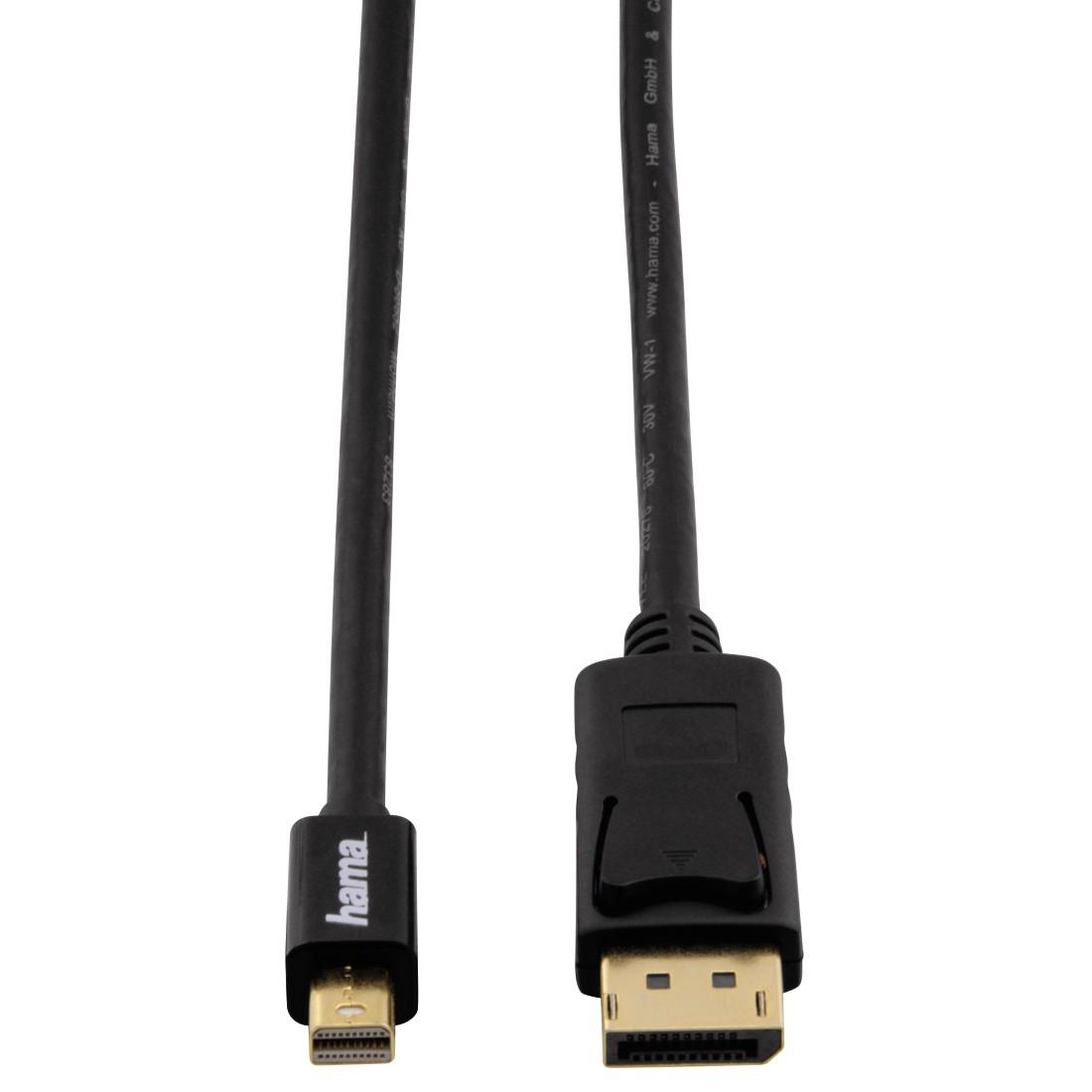 Кабел HAMA 54563 mini DisplayPort мъжко - DisplayPort мъжко, 1.8 m, 3 звезди