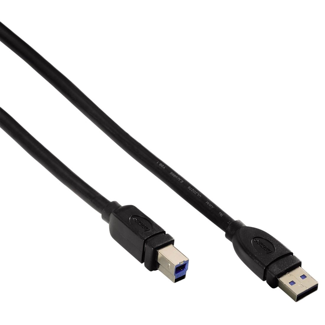 Кабел HAMA USB 3.0 -A мъжко -B мъжко, 1.8 м, 1 звезда