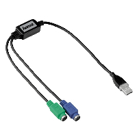Конвертор USB-PS/2 HAMA 39709, Черен