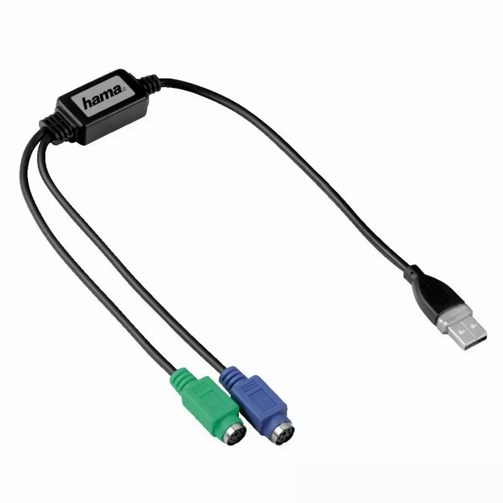 Конвертор USB-PS/2 HAMA 39709, Черен
