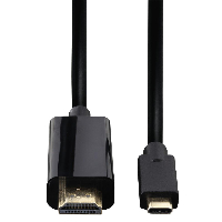 Кабел HAMA 135724 USB-C - HDMI мъжко, 1.8 м,позлатен, 3 звезди