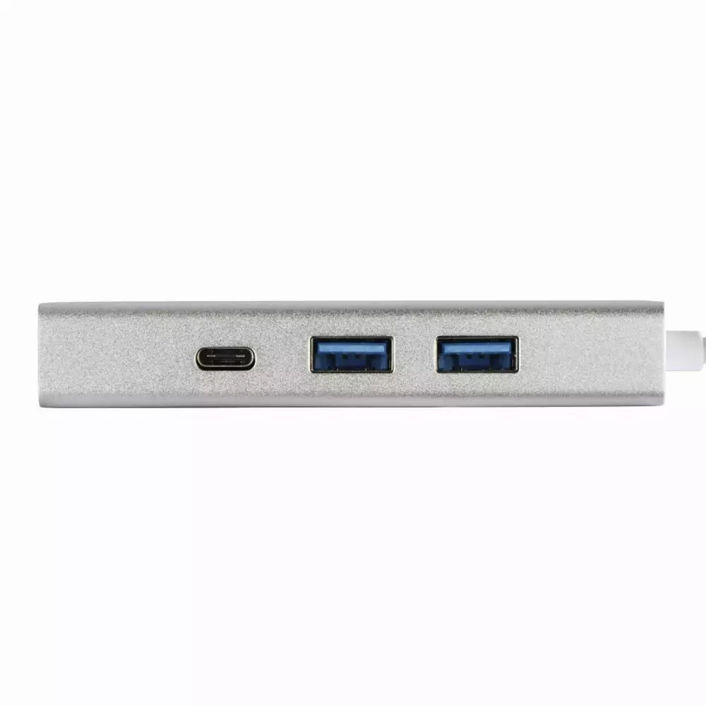 3-портов хъб USB-C HAMA Aluminium, USB 3.1 Gen1, 2 x USB-A, 1 x USB-C, 1х LAN, Сребрист