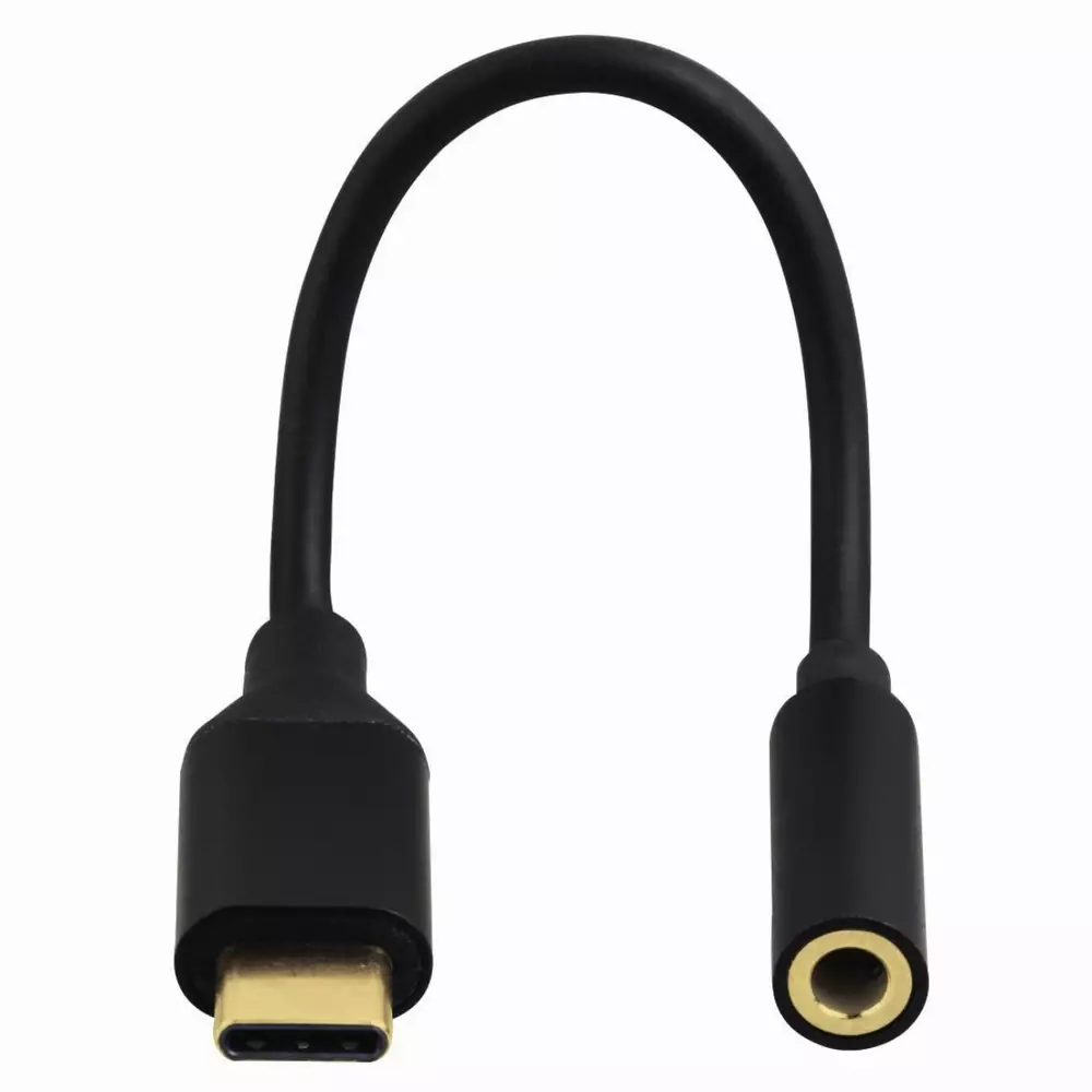 Адаптер HAMA 135717, USB-C мъжко - 3.5 mm аудио жак женско, Черен
