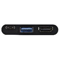 4 в 1 USB-C Многопортов адаптер HAMA 135729, 2 x USB 3.1, HDMI&trade;, USB-C (данни+PD), Черен