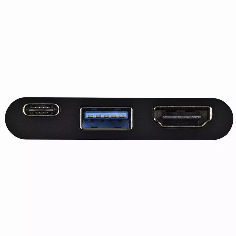 4 в 1 USB-C Многопортов адаптер HAMA 135729, 2 x USB 3.1, HDMI™, USB-C (данни+PD), Черен