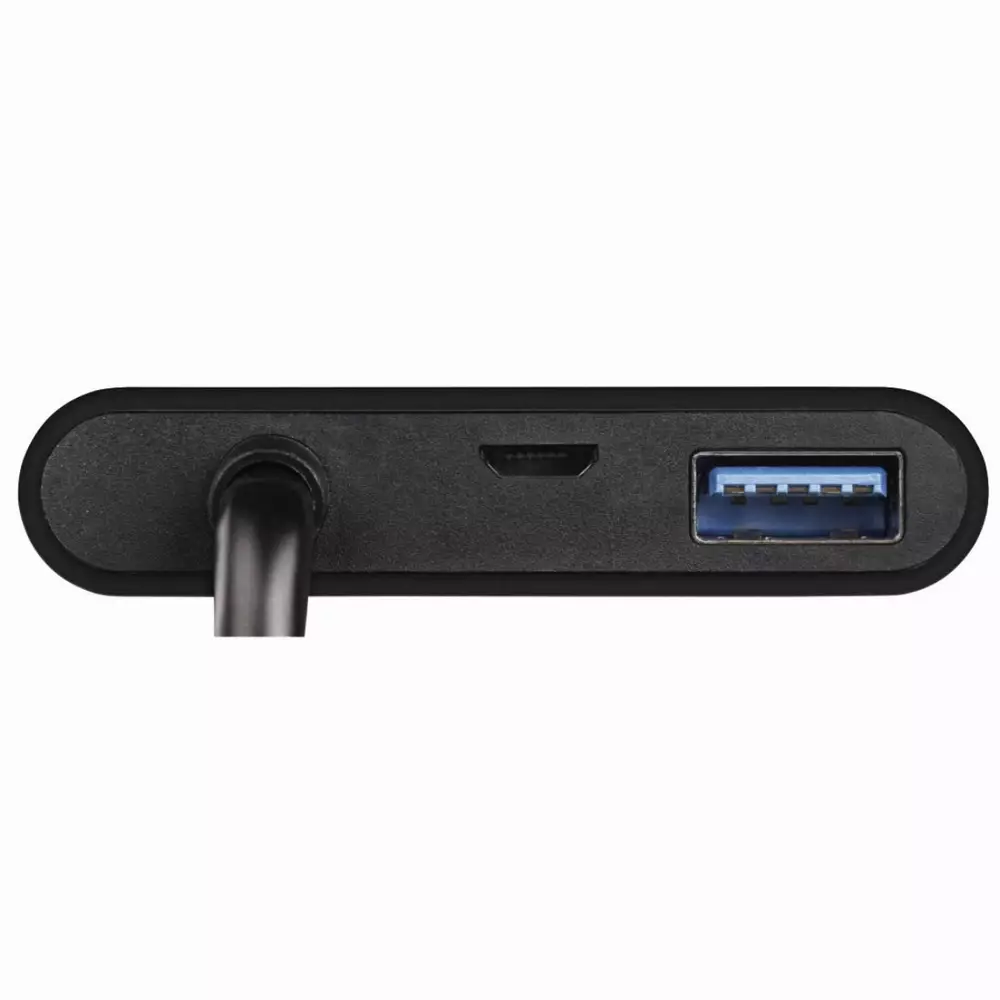 4 в 1 USB-C Многопортов адаптер HAMA 135729, 2 x USB 3.1, HDMI™, USB-C (данни+PD), Черен