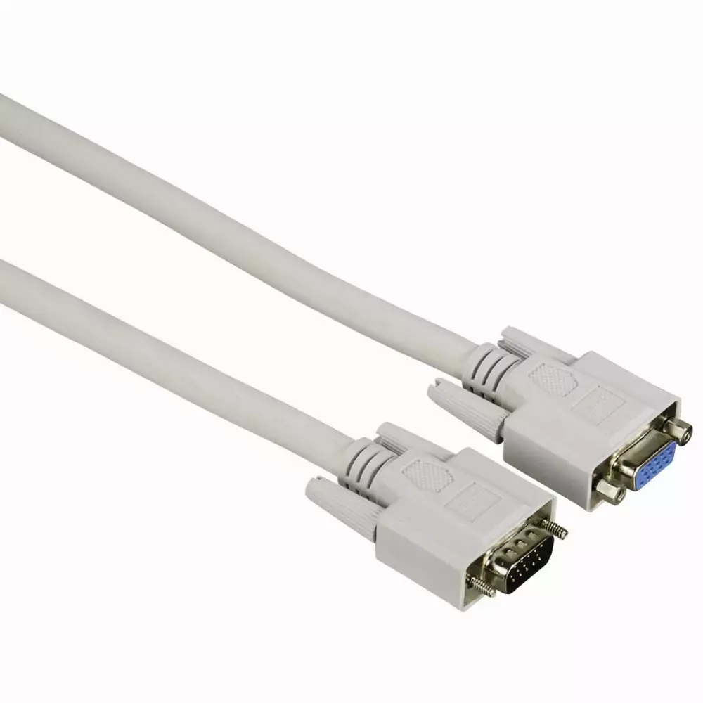 Удължителен кабел за монитор HAMA 20184, VGA 15 пин M/F, Двойно екраниран, 1.80 м