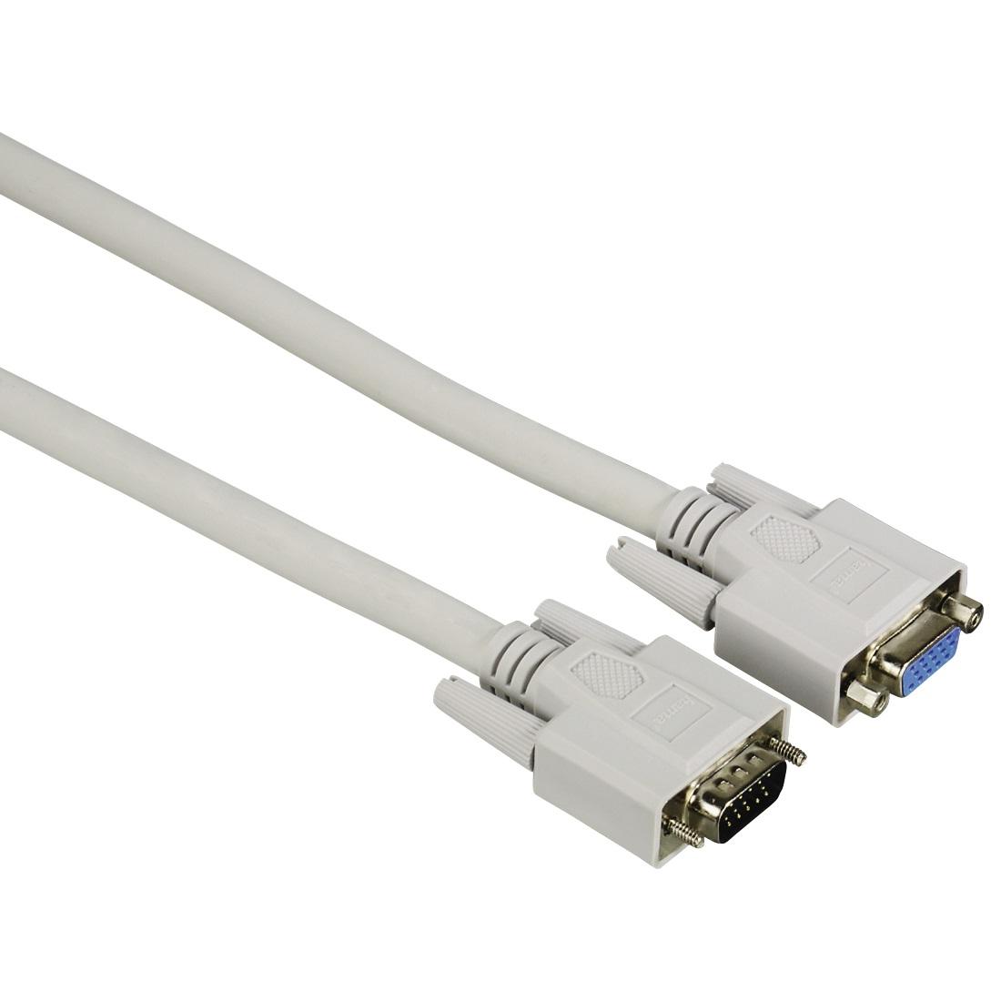Удължителен кабел за монитор HAMA 20184, VGA 15 пин M/F, Двойно екраниран, 1.80 м