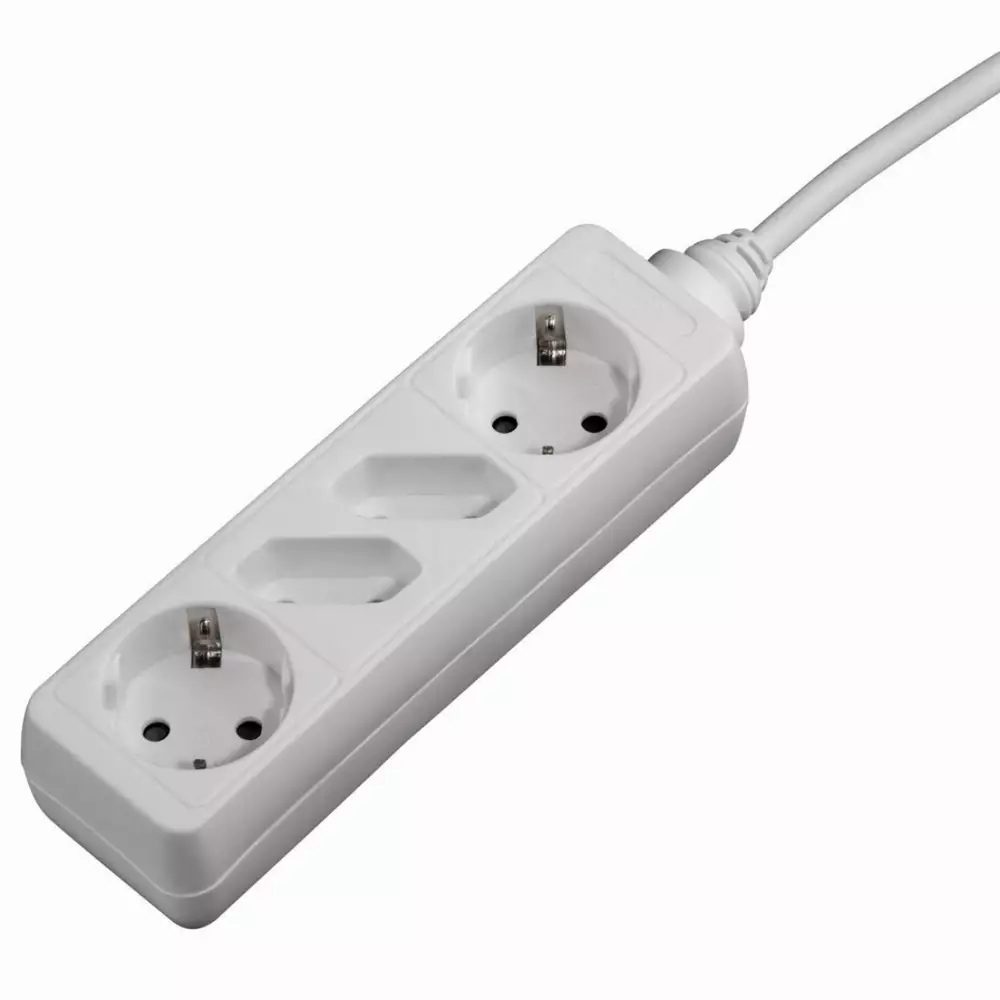 Разклонител HAMA 121921 с 4 гнезда , 2 x шуко + 2 x евро, 1.4 м, Бял