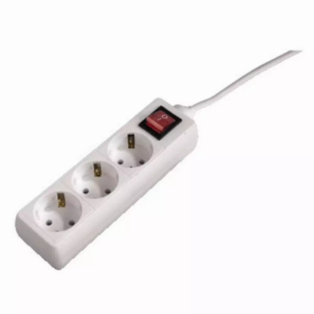 Разклонител HAMA 121902/30382   ,3гнезда, 1.4м, бутон вкл/изкл, Бял
