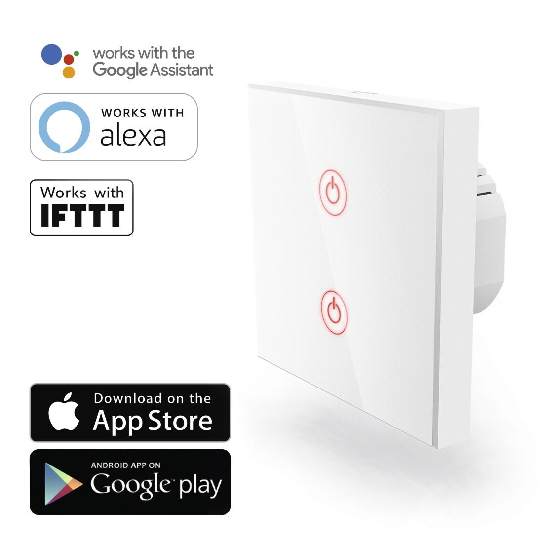 Wi-Fi ключ за стена HAMA 176551, Amazon Alexa, Google Home, Бял