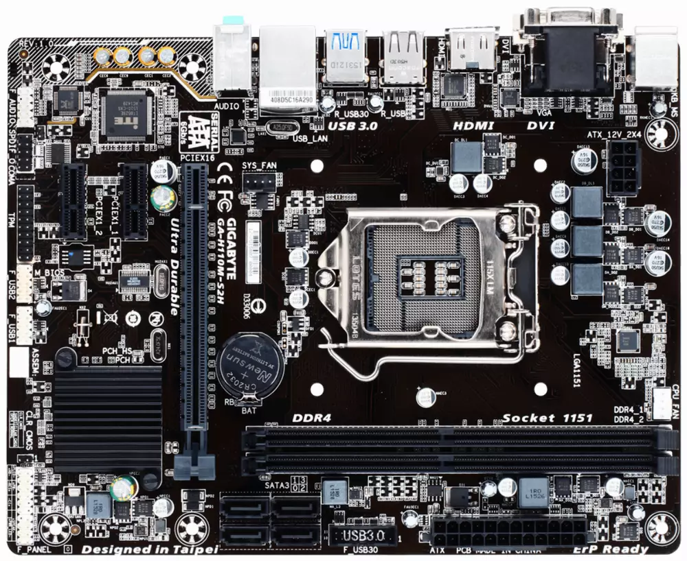 Дънна платка GIGABYTE H110M-S2H
