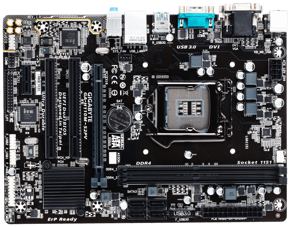 Дънна платка GIGABYTE GA-H110M-S2PV
