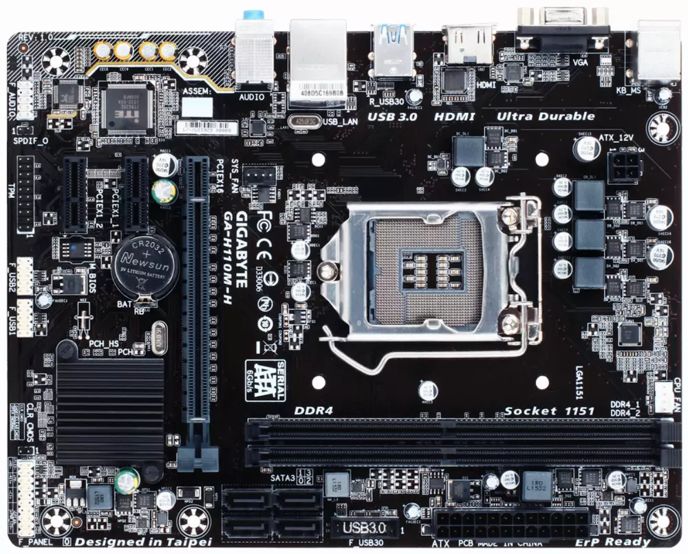 Дънна платка GIGABYTE GA-H110M-H