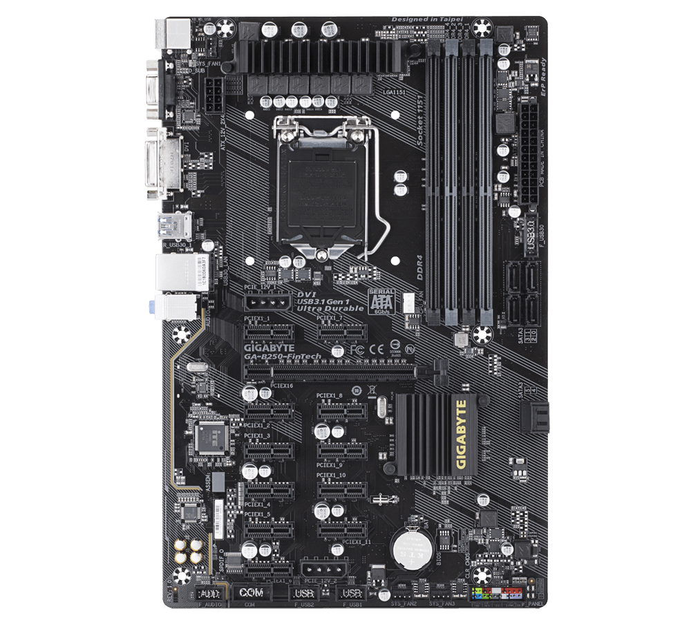 Дънна платка GIGABYTE B250 Fintech Mining