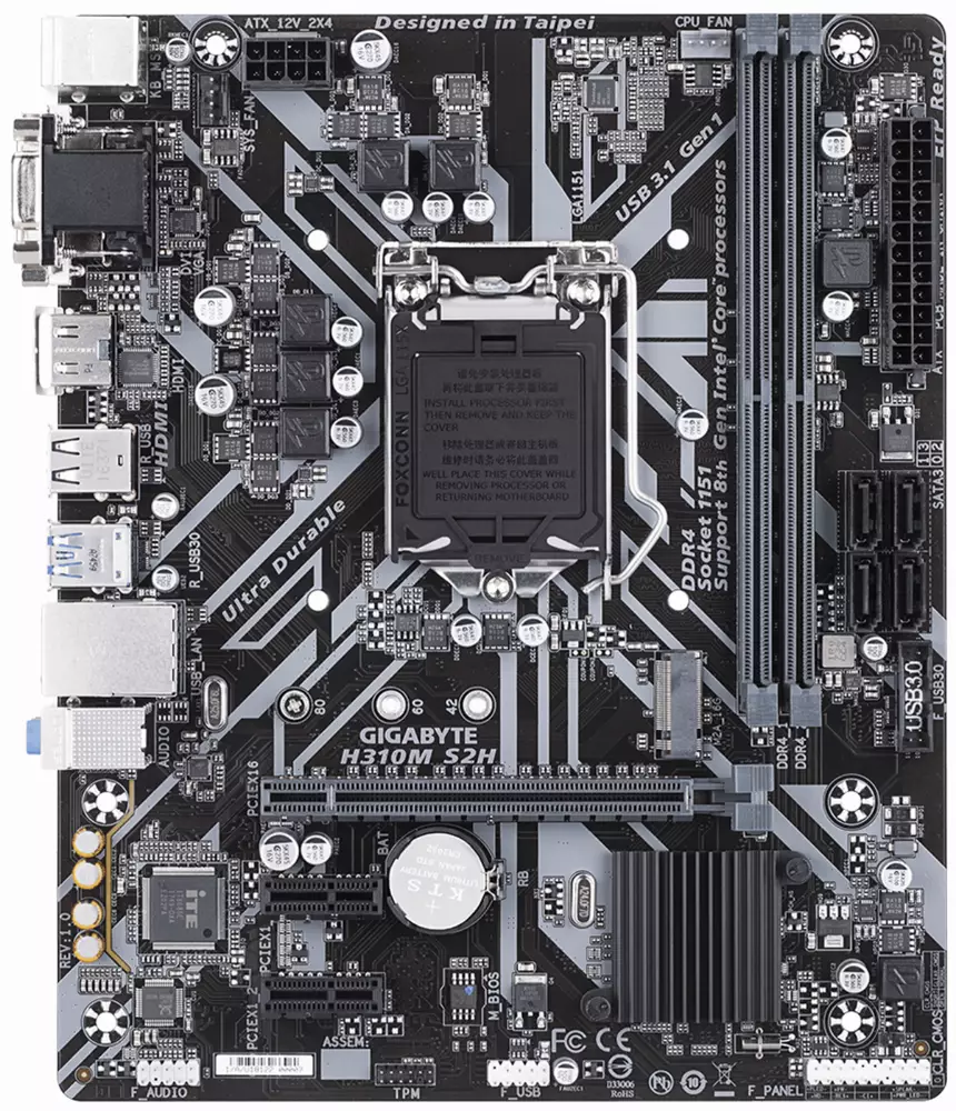 Дънна платка GIGABYTE H310M-S2H