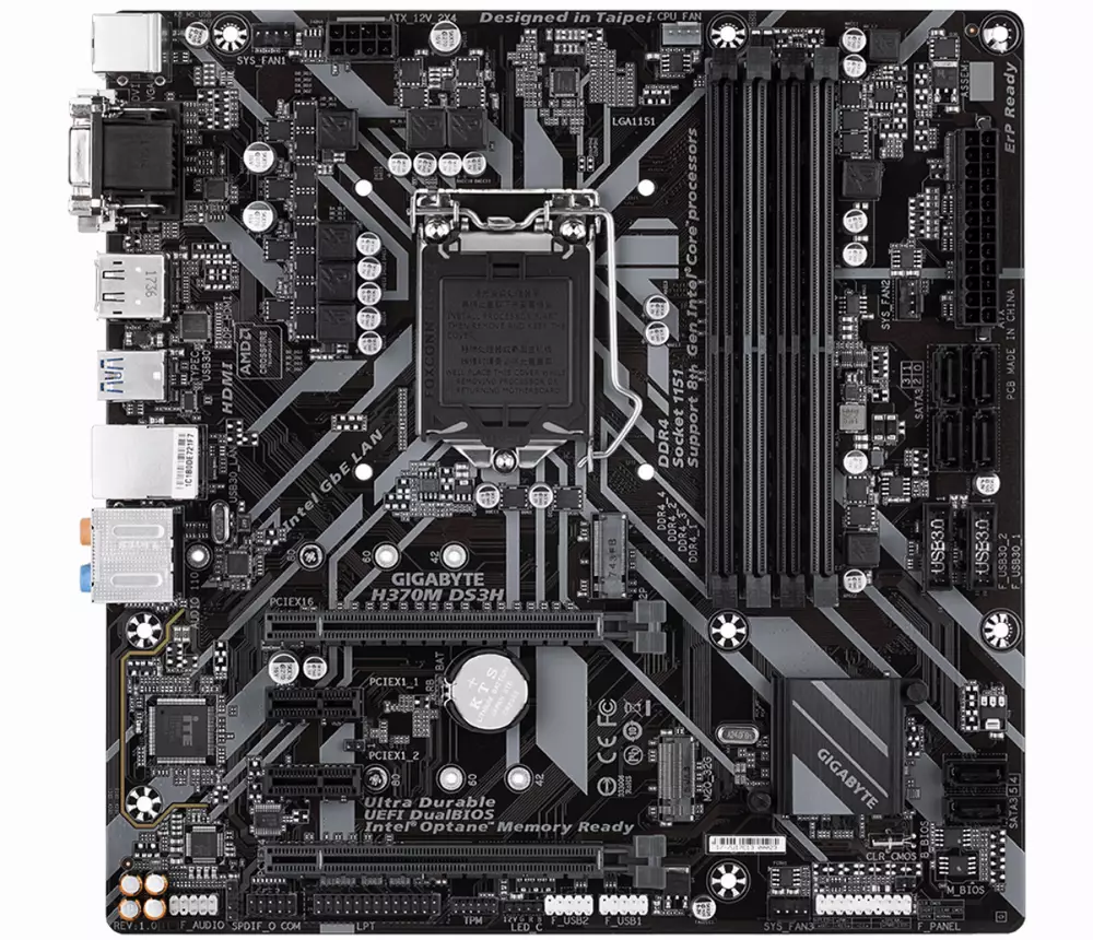 Дънна платка GIGABYTE H370M DS3H