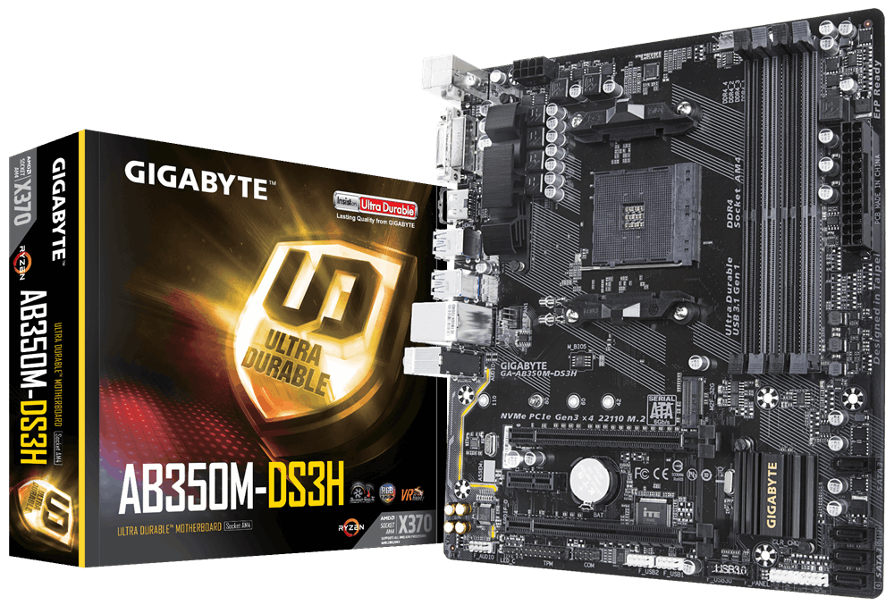 Дънна платка GIGABYTE AB350M-DS3H