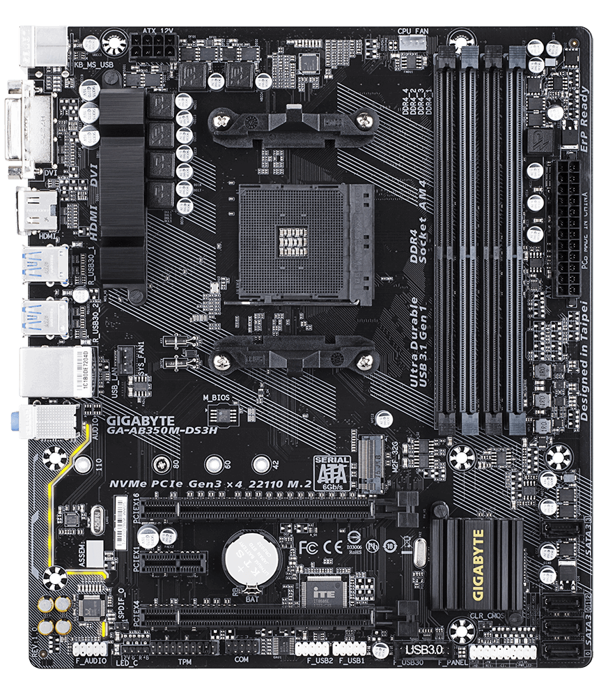 Дънна платка GIGABYTE AB350M-DS3H