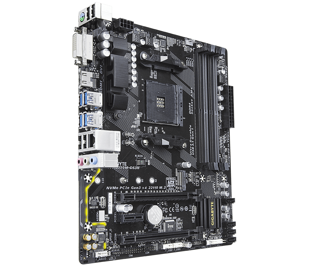 Дънна платка GIGABYTE AB350M-DS3H