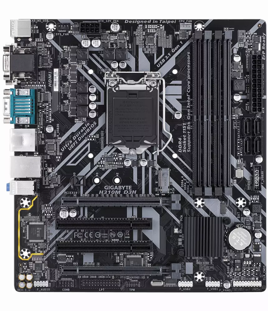 Дънна платка GIGABYTE H310M D3H