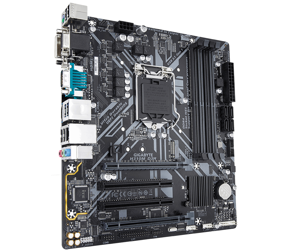 Дънна платка GIGABYTE H310M D3H