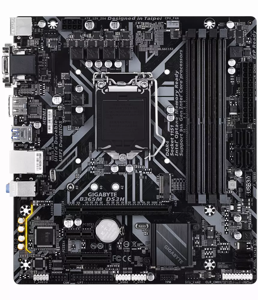 Дънна платка GIGABYTE B365M-DS3H