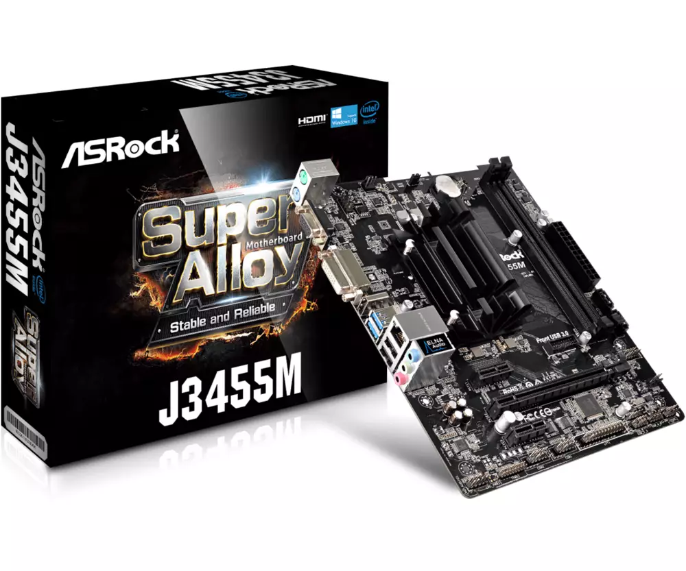 Дънна платка ASROCK J3455M + Intel Quad-Core Processor J3455