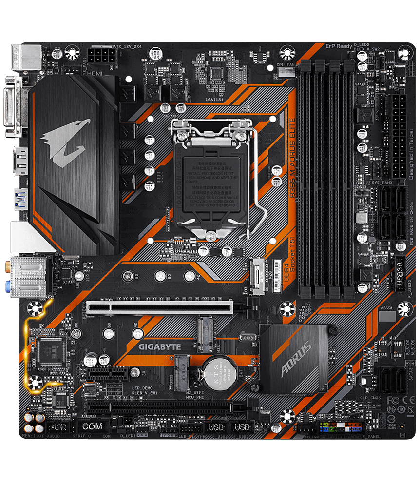 Дънна платка GIGABYTE B365M AORUS ELITЕ