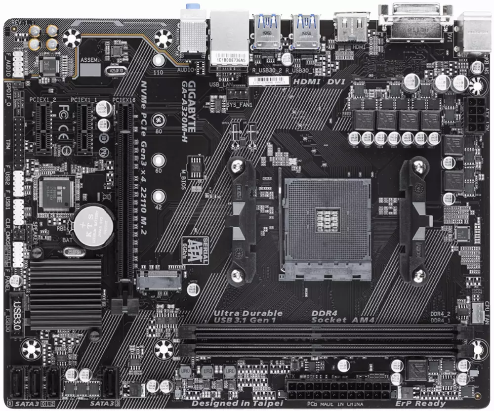 Дънна платка GIGABYTE A320M-H