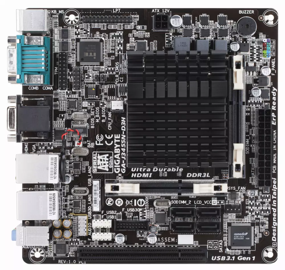 Дънна платка GIGABYTE GA-J3455N-D3H Intel Celeron J3455