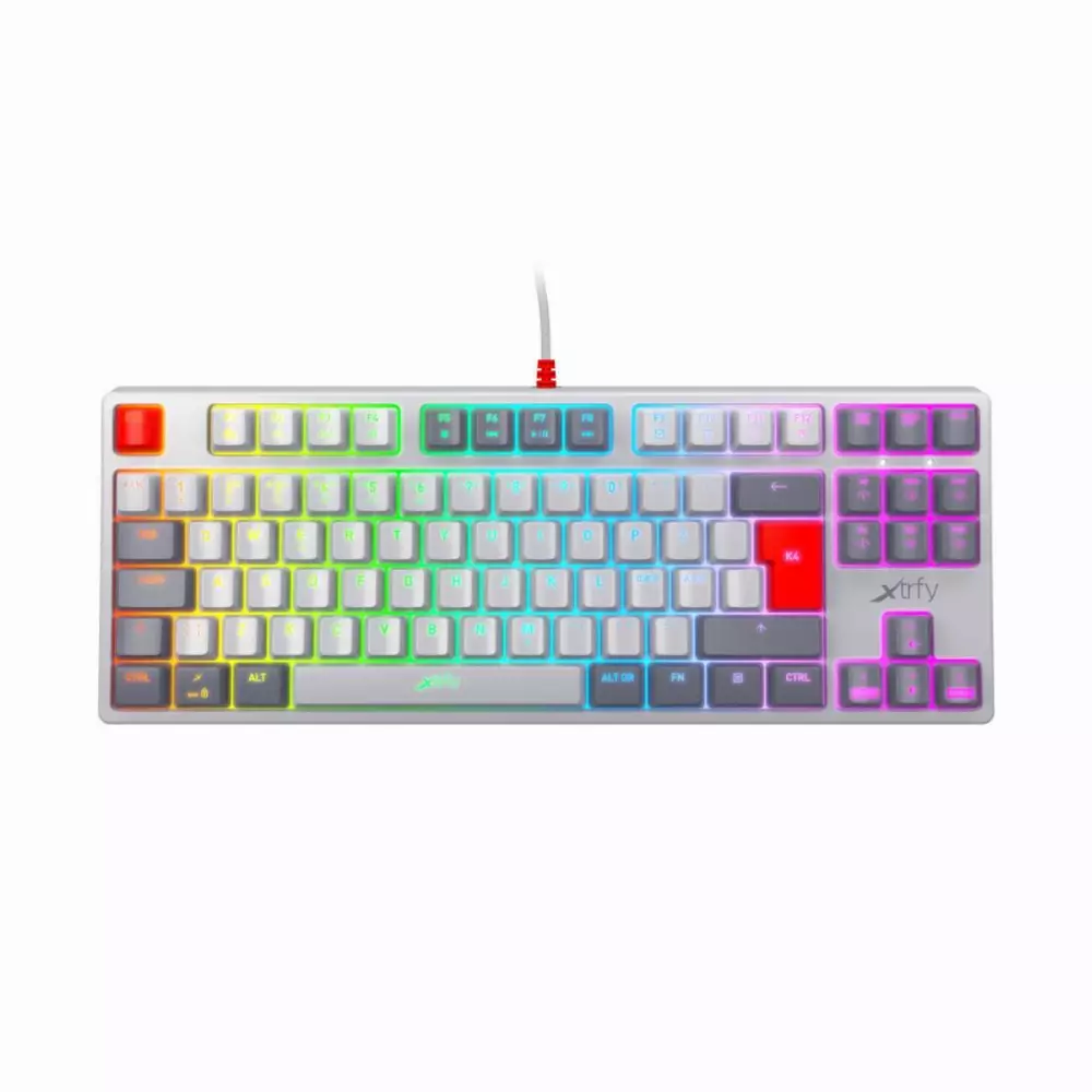 Геймърскa механична клавиатура Xtrfy K4 TKL RETRO RGB Kailh Red Switch, US Layout