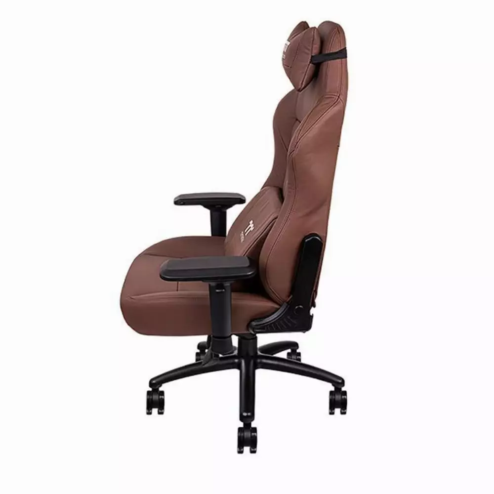 Геймърски стол TteSports X Comfort, Естествена кожа, Кафяв