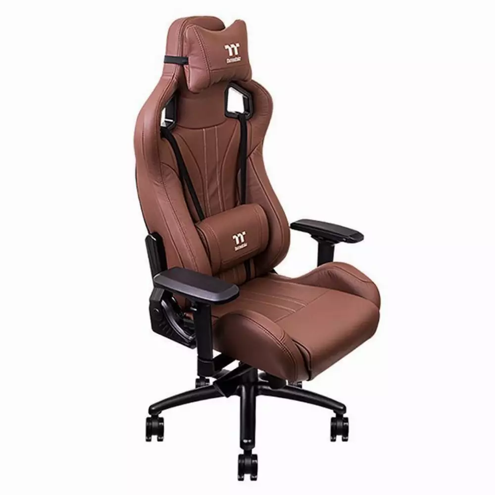 Геймърски стол TteSports X Fit, Естествена кожа, Кафяв